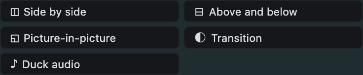 The two-clip preset buttons in the inspector